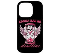 Karma Has No Deadline Gothic Skull Hourglass Case for iPhone 14 Pro