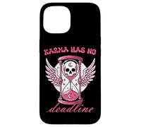 Karma Has No Deadline Gothic Skull Hourglass Case for iPhone 15