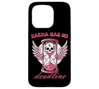 Karma Has No Deadline Gothic Skull Hourglass Case for iPhone 15 Pro