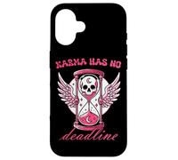 Karma Has No Deadline Gothic Skull Hourglass Case for iPhone 16
