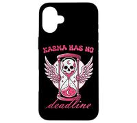Karma Has No Deadline Gothic Skull Hourglass Case for iPhone 16 Plus