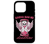 Karma Has No Deadline Gothic Skull Hourglass Case for iPhone 16 Pro