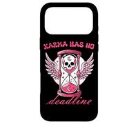 Karma Has No Deadline Gothic Skull Hourglass Case for iPhone 17 Pro Max
