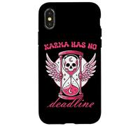 Karma Has No Deadline Gothic Skull Hourglass Case for iPhone X/XS