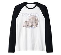 Karma is A Cat Cute Funny Cat Lover Graphic Raglan Baseball Tee