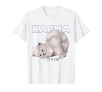 Karma is A Cat Cute Funny Cat Lover Graphic T-Shirt