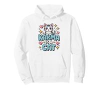 Karma Is A Cat Cute Kawaii Cat Meditation Yoga Pullover Hoodie