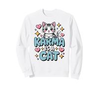 Karma Is A Cat Cute Kawaii Cat Meditation Yoga Sweatshirt