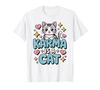 Karma is A Cat Cute Kawaii Cat Meditation Yoga T-Shirt