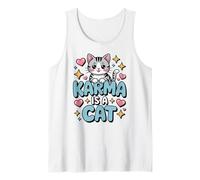 Karma is A Cat Cute Kawaii Cat Meditation Yoga Tank Top