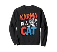 Karma Is A Cat Funny Cartoon Cat Meditation Yoga Sweatshirt
