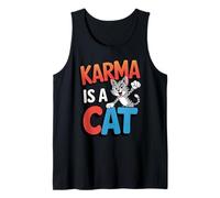 Karma is A Cat Funny Cartoon Cat Meditation Yoga Tank Top