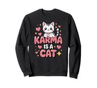 Karma Is A Cat Meditation Yoga Cute Kawaii Cat Sweatshirt