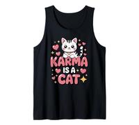 Karma is A Cat Meditation Yoga Cute Kawaii Cat Tank Top
