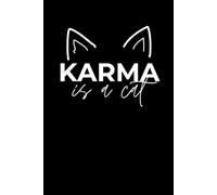 Karma Is a Cat - Paperback Journal Notebook, 200 Pages, 9x6 Black and White Design, Perfect Gift for Swifties and Cat Lovers