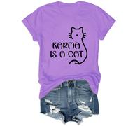 Karma is A Childless Cat Lady Shirt, Karma is A Cat Shirt, Karma is A Cat T-Shirt, Karma is A Cat, Childless Cat Lady Shirt Light Purple