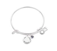 Karma June Birthstone Bangle - Silver