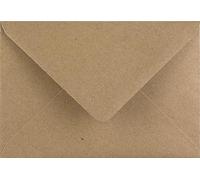 Karma Krafts 5x7 Recycled Kraft Envelopes - 133 x 184mm 110gsm Gummed Diamond Flap - Rustic Eco Invitation Envelopes - Pack of 10