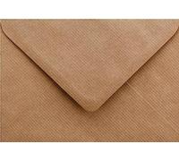 Karma Krafts C7 Brown Kraft Ribbed Envelopes 81x111mm 100gsm Pack of 10 | Gummed Flap, Rustic Mini Invitation & Greeting Card Envelopes