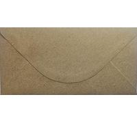 Karma Krafts DL Kraft Recycled Fleck Envelopes - 110 x 220mm 110gsm Gummed Diamond Flap - Rustic Eco Wedding & Invitation Envelopes - Pack of 25