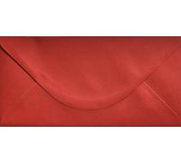 Karma Krafts DL Red Envelopes - 110 x 220mm 100gsm Gummed Diamond Flap - Red Inside - Invitation & Greeting Card Envelopes - Pack of 100