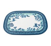 Karma, Large Rectangular Melamine Serving Tray 17.5" L x 12.5" W, Decorative Serving Platter for Living Room Dining Table Entryway, Hummingbirds
