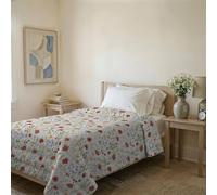 KARMA Line Summer Quilt Made in Italy Printed Soft Microfibre Bedspread - Spring Summer Mid-Season Quilt - Printemps, Queen Size 200 x 240 cm