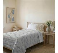 Karma Line Summer Quilt Made in Italy Printed Soft Microfibre Bedspread - Spring Summer Mid-Season Quilt - Blue Bouquet, Queen Size 200 x 240 cm