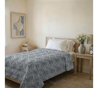 Karma Line Summer Quilt Made in Italy Printed Soft Microfibre Bedspread - Spring Summer Mid-Season Quilt - Geo, Queen Size 200 x 240 cm