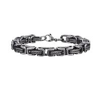 Karma NH10655400 Men's Bracelet Stainless Steel Antique Silver Byzantine Bracelet Stainless Steel Bracelet Men's Jewellery Men's Bracelet Modern Jewellery for Men