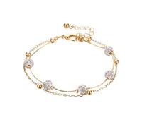 Karma NHBD430622 Anklet Crystals Silver or Gold 21 cm Modern Filigree Anklet Foot Jewellery Holiday Beach Evening Fashion Accessories Crystal Anklet, 21 x 0,6 cm, Metal, No Gemstone