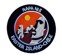 Karma Patch Moai Rapa NUI Easter Island Patch (3.5 Inch) Giant Stone Heads Chile Embroidered Iron / Sew on Badge DIY Trek Applique