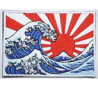 Karma Patch The Great Wave Off Kanagawa Japan Patch (3.5 Inch) Embroidered Hook & Loop Badge Travel Backpack Souvenir Emblem Fuji Tokyo Gift Patches