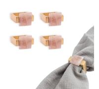 Karma, Quartz Napkin Holder Set of 4, Napkin Ring for Home and Kitchen Décor, Rose
