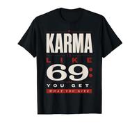 Karma Quote Humor What You Give Comes Around Mood Value Graphic T-Shirt, Men, Black, S