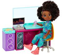 Karma’s World Making Rhymes Recording Studio 13-Piece Playset with Karma Doll (8.7-in), Mixing Booth, Guitar, Collectible Record, and More, HHJ27