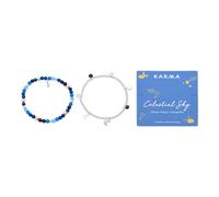 Karma Silver Blue Moons Charms Set of 2 Bracelets - Silver