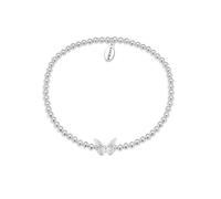 Karma Silver Butterfly Stretch Bracelet - One Size