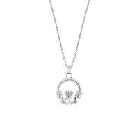 Karma Silver Claddagh Heart Cubic Zirconia Necklace - Silver