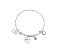 Karma Silver Granddaughter Heart Bangle - Adjustable