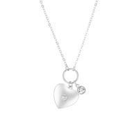 Karma Silver Heart Slide Ring Necklace - Silver