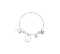 Karma Silver Letter Coin Bangle - Letter Z