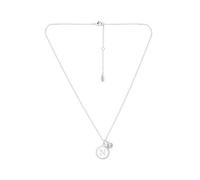 Karma Silver Letter N Coin Necklace - Silver