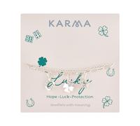 Karma Silver Lucky Dangle Charm Double Bracelet - Silver