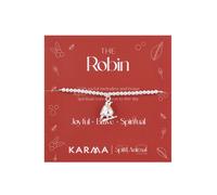 Karma Silver Robin Stretch Bracelet - Silver