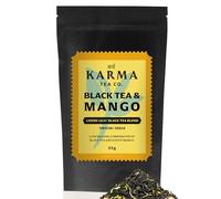 KARMA TEA CO.| Black Tea & Mango Loose Leaf Tea, 40g (32 cups) | Blend of Pure Black Tea & Real Dried Mango from South India | Smooth & Fruity | Rich in Antioxidants & Polyphenols