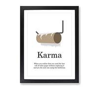 Karma Typography Quote Framed Print | A2 Black Framed Wall Art | Ready to Hang | Modern Positive Affirmations Picture | Living Room Bedroom Lounge Office