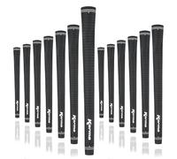 Karma Velour 13 Piece Golf Grip Set, Black Jumbo Plus Rubber Velvet Style +1/8” Oversized Replacement Golf Club Grips for Men