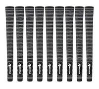 Karma Velour Black/White Jumbo (+1/16") Golf Grips for Men (9 Pack)