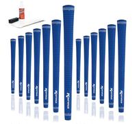 Karma Velour Blue Ladies Golf Grip Kit with Tape Strips, Grip Solvent, Rubber Vise Clamp, 13 Standard Size Rubber Velvet Style Replacement Golf Grips for Women